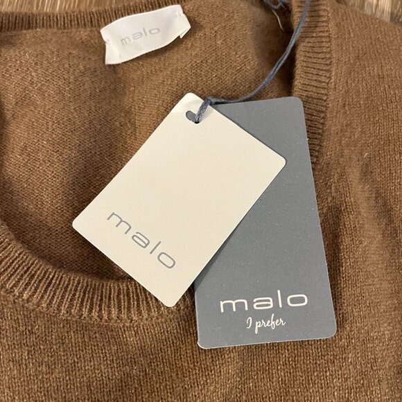 NWT MALO 100% Cashmere Sweater - IT44, US8, M, Taupe Tan, Crewneck - Picture 8 of 9